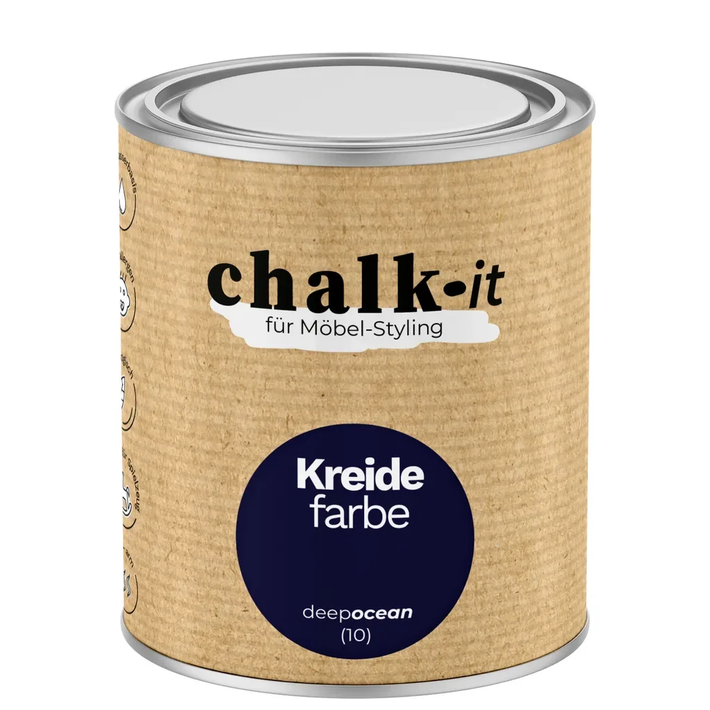 Chalk-it Kreidefarbe Deep Ocean 10 0,75 L Shabby Chic Möbellack