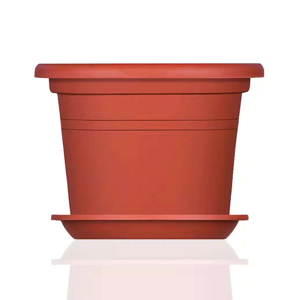 BIGDEAN Blumentopfuntersetzer Kunststoff 19 cm Terrakotta 3er Set