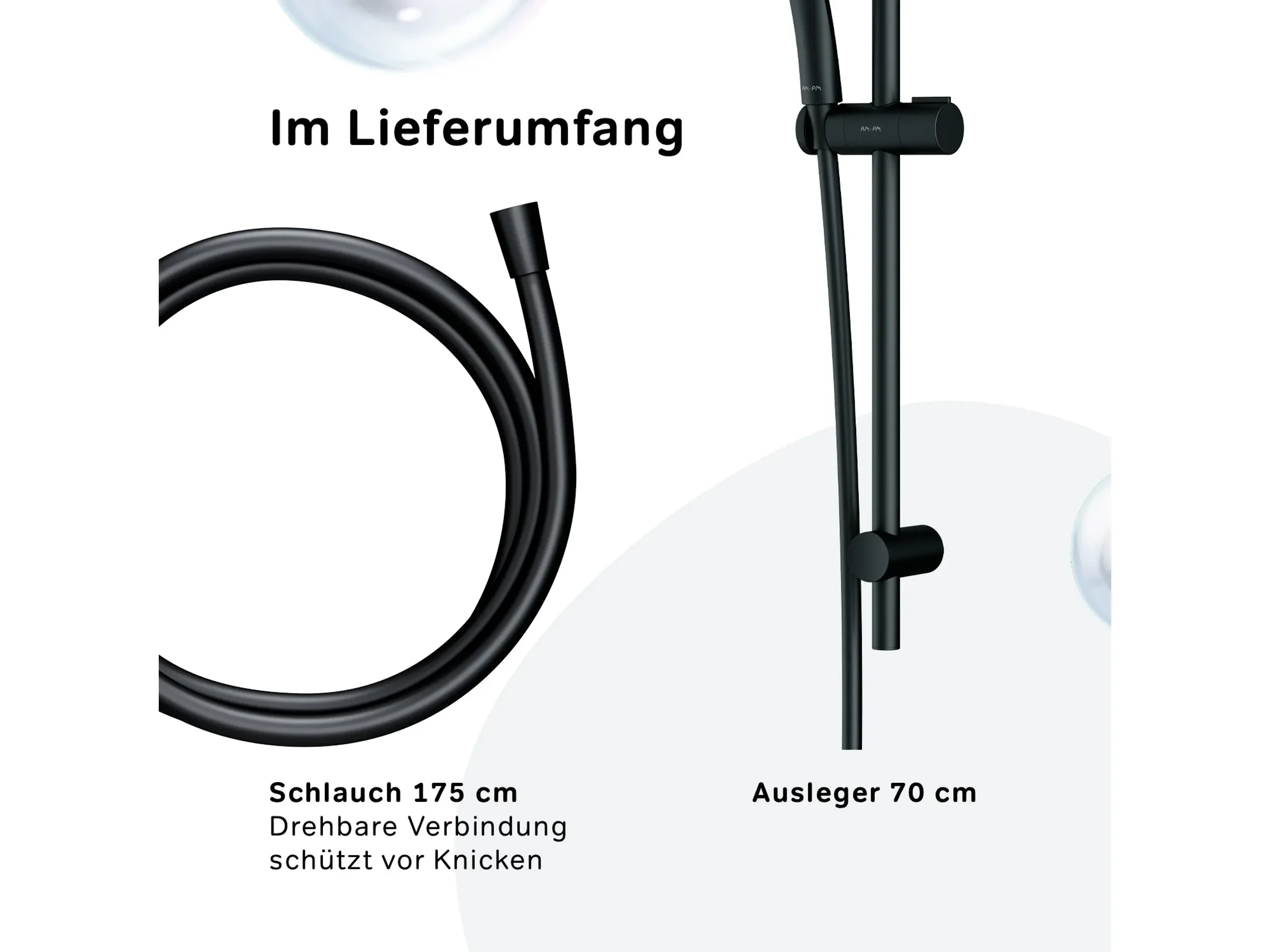 AM.PM Duschset Hit Brausegarnitur Handbrause Set, Duschsäule, Duschkopf-Set, Brauseset F01TA022 Schwarz   0 Bewertungen