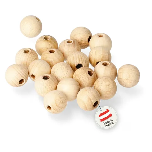 CANDINI Holzkugeln Buchenholz Bastelperlen für Makramee und Basteln