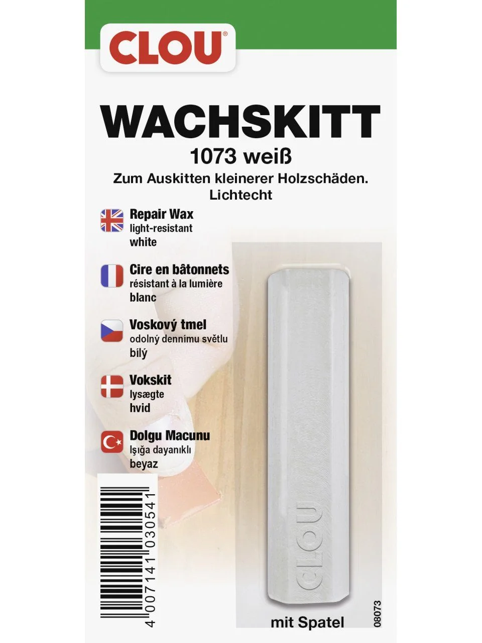 CLOU Holzlack Wachskitt weiß für Holzreparatur