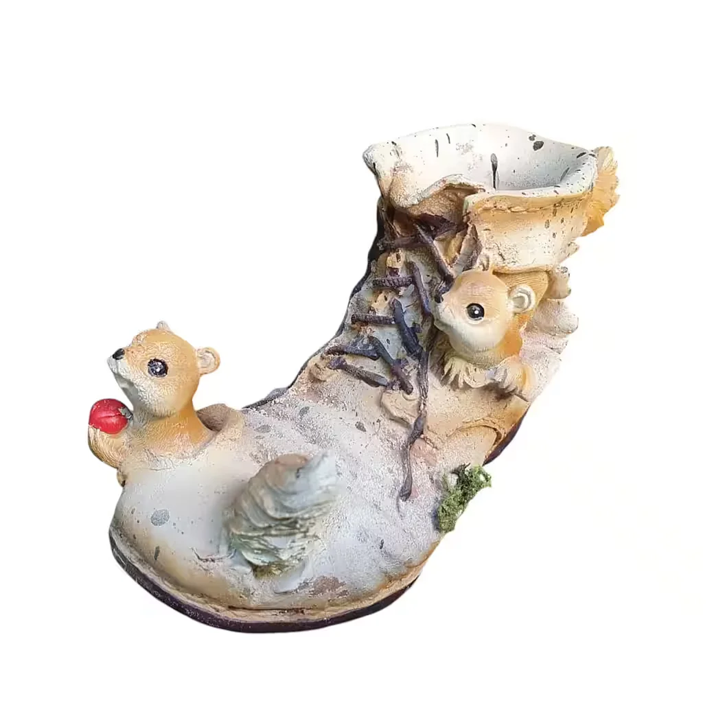 ASPINAWORLD Gartenfigur Gartenfigur Pflanzschuh mit Eichhörnchen zum bepflanzen 8 cm