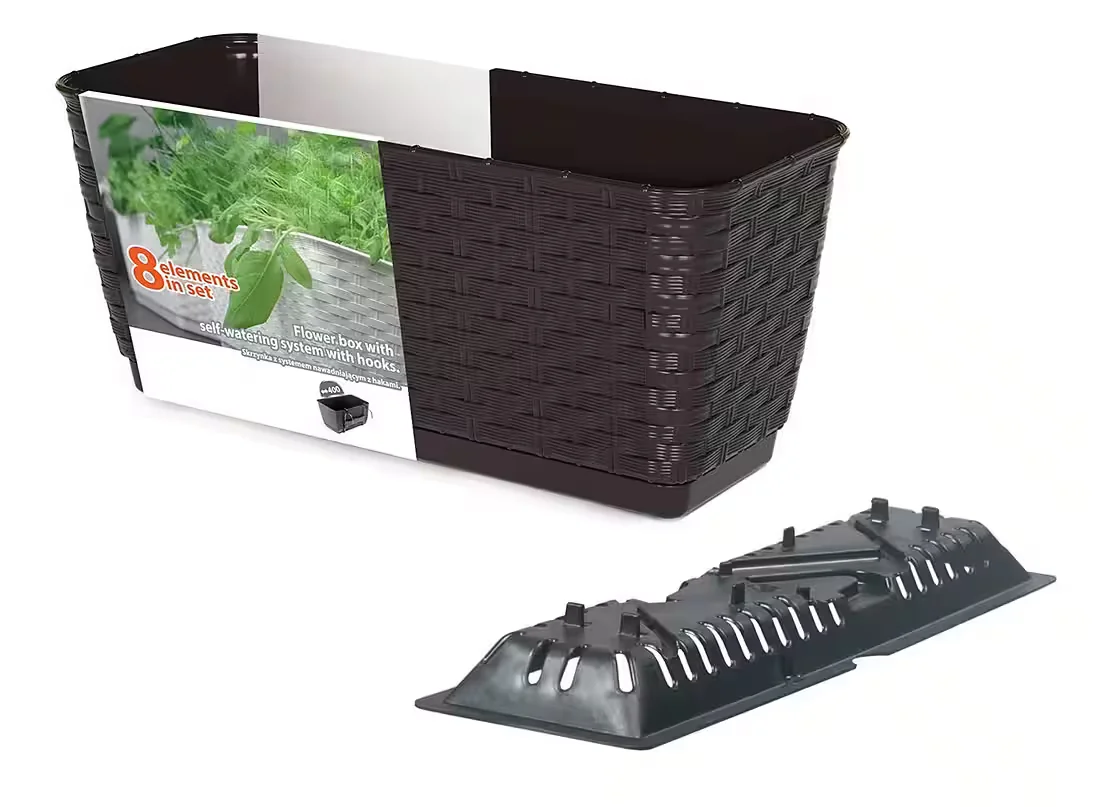 BIGDEAN Blumenkasten Pflanzkasten 49x16x17 cm mit Bewässerungssystem