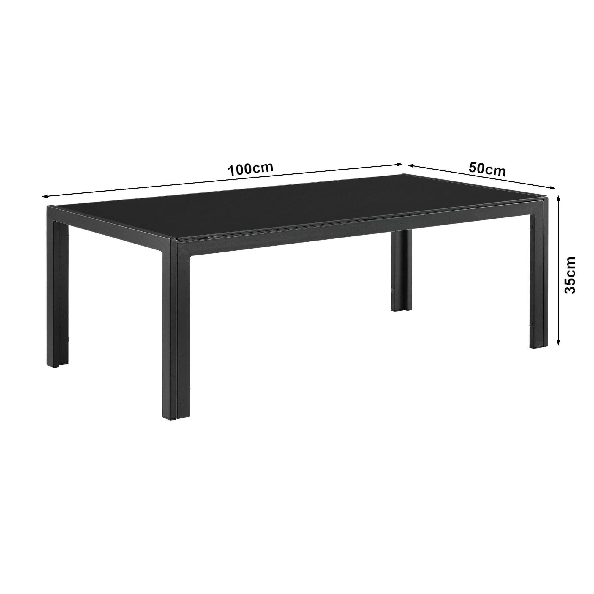 CASA.PRO Gartenlounge-Set (1-tlg), »Lerum« Gartentisch Glastisch 100x50x35 cm schwarz